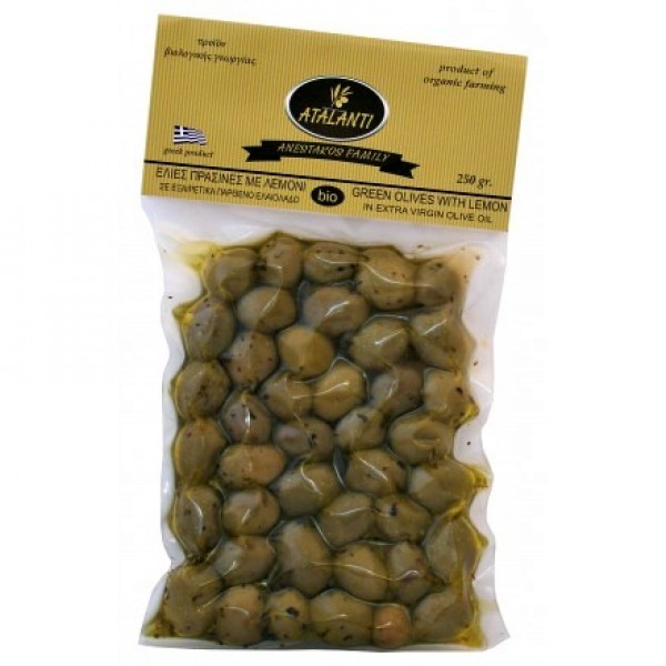 ΒΙΟ Ελιές πράσινες σε ελαιόλαδο (250gr)