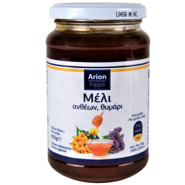 Μέλι ARION FOOD ανθέων με θυμάρι (450g)